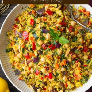 Moroccan Couscous with Roasted Vegetables Chick Peas and Almonds By ...