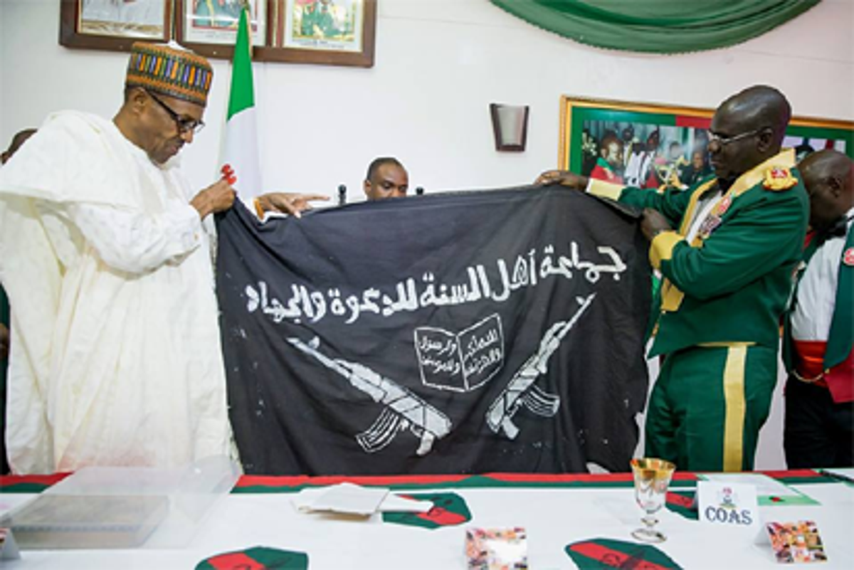 Captured Boko Haram flag