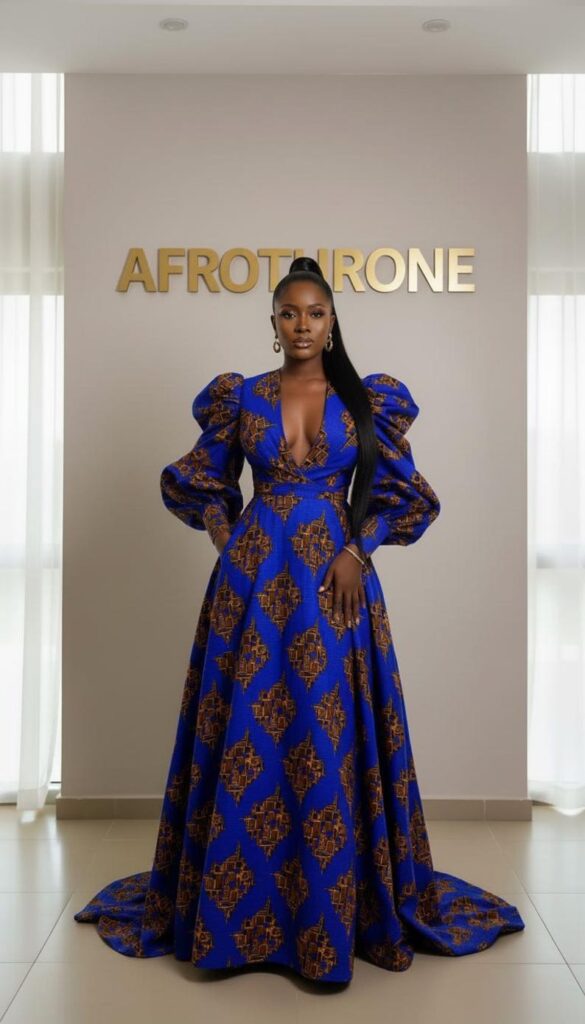 African Print Highlow Gown 