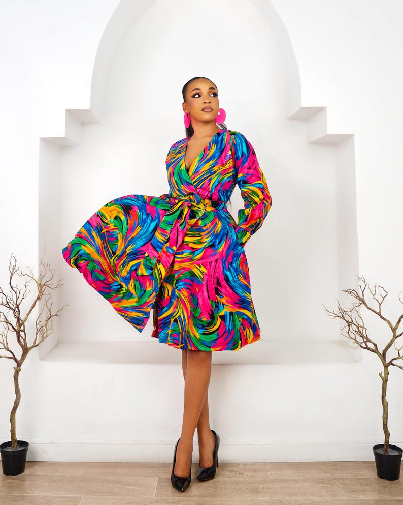 JALIA African Print Wrap Dress