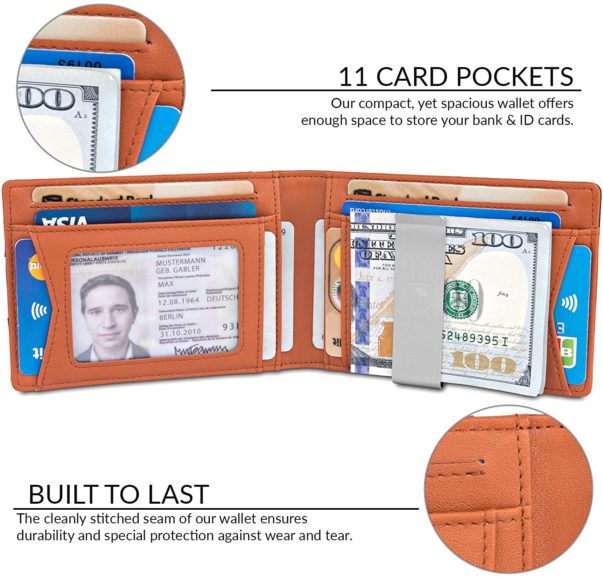 Mens Slim Wallet with Money Clip AUSTIN RFID