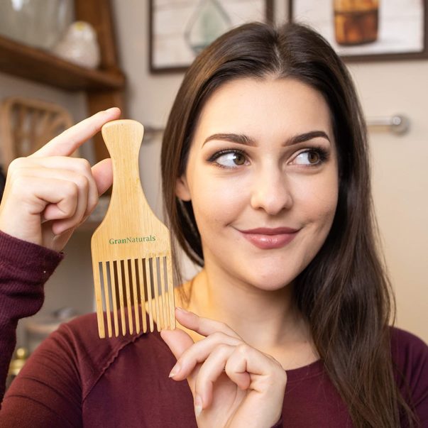 GranNaturals Wooden Comb & Hair Pick