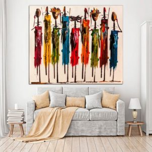 Colorful African canvas print