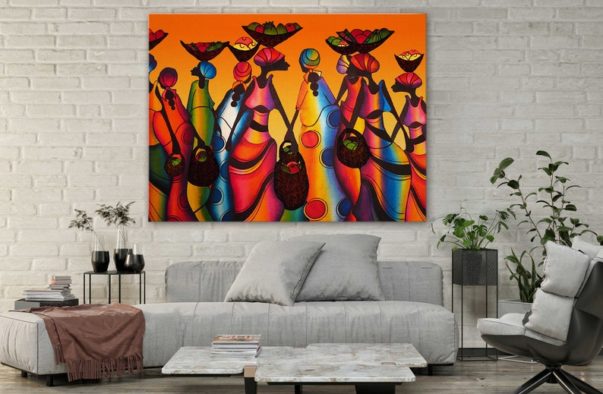 African Art Canvas-African Woman Colorful Abstract Art Poster - Image 6