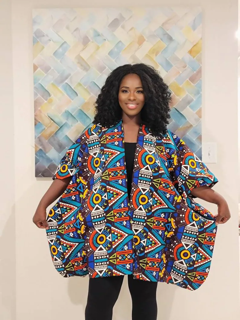 Multicolor African Ankara Top For Women Plus Size - African Vibes