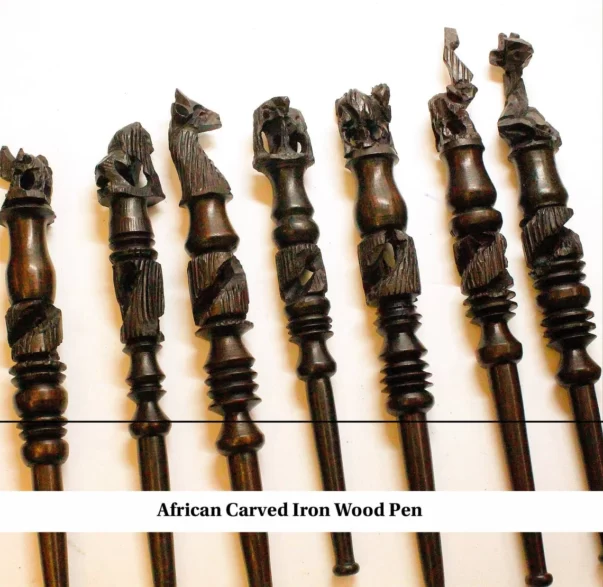 Hand Carved WooPen with African animals