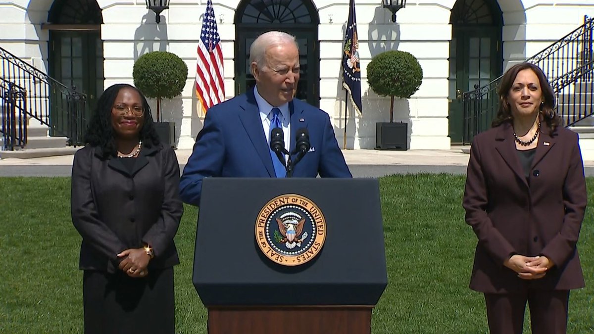 President Joe Biden speaking after Ketanji's confirmation