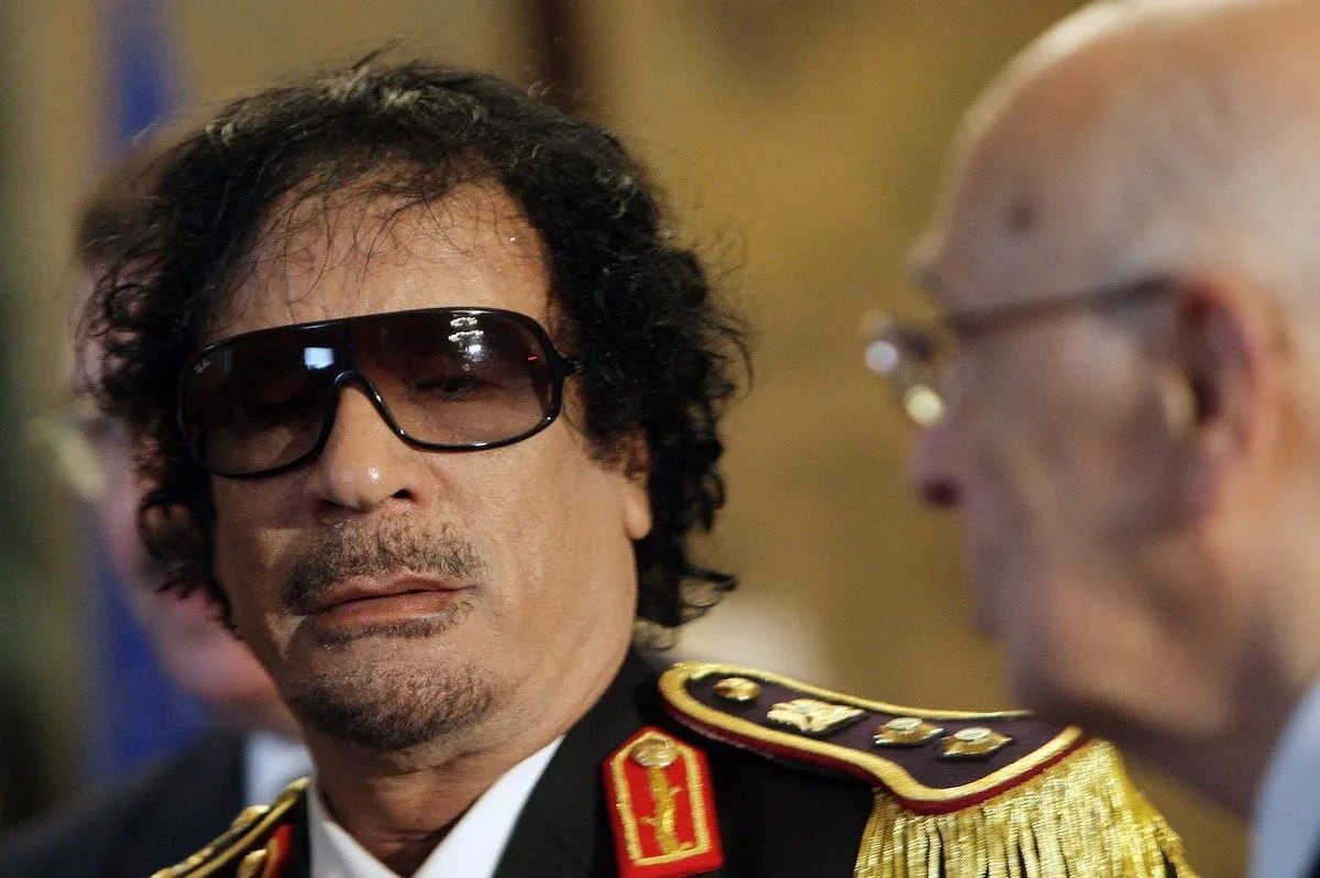 Late Libyan leader Muammar Gaddafi in military regalia (Photo credit Middle East Monitor)