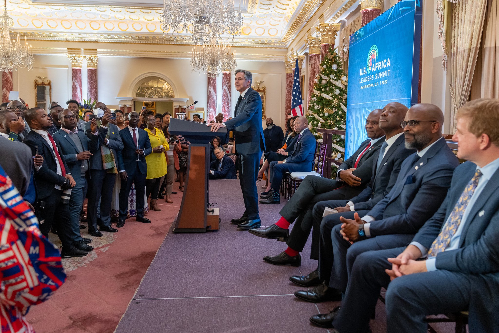 US Secretary of State, Antony Blinken speaking to innovators (Photo credit: @SONNALIVE/Twitter)