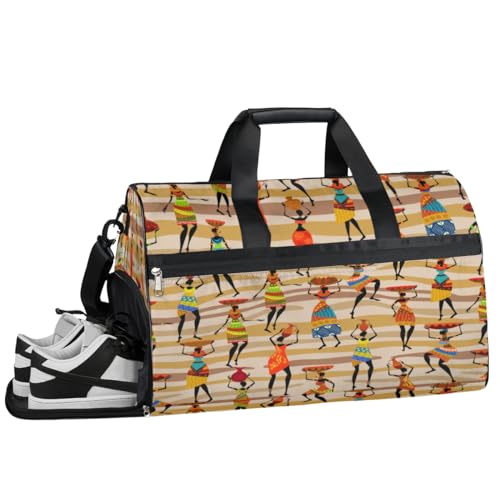 African Art Theme Gym Bag for Women