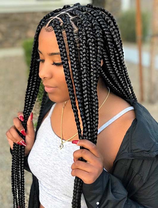 25 Crochet Box Braids Hairstyles for Black Women | StayGlam | Box braids hairstyles for black women, Braids for black women, Box braids hairstyles