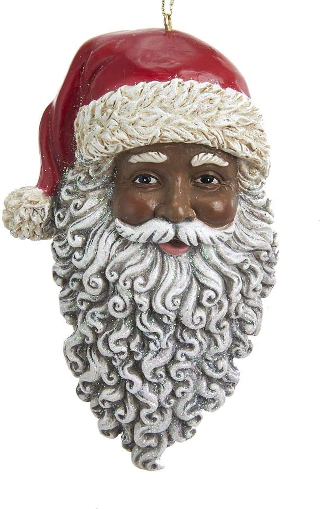 African American Santa Head Ornament