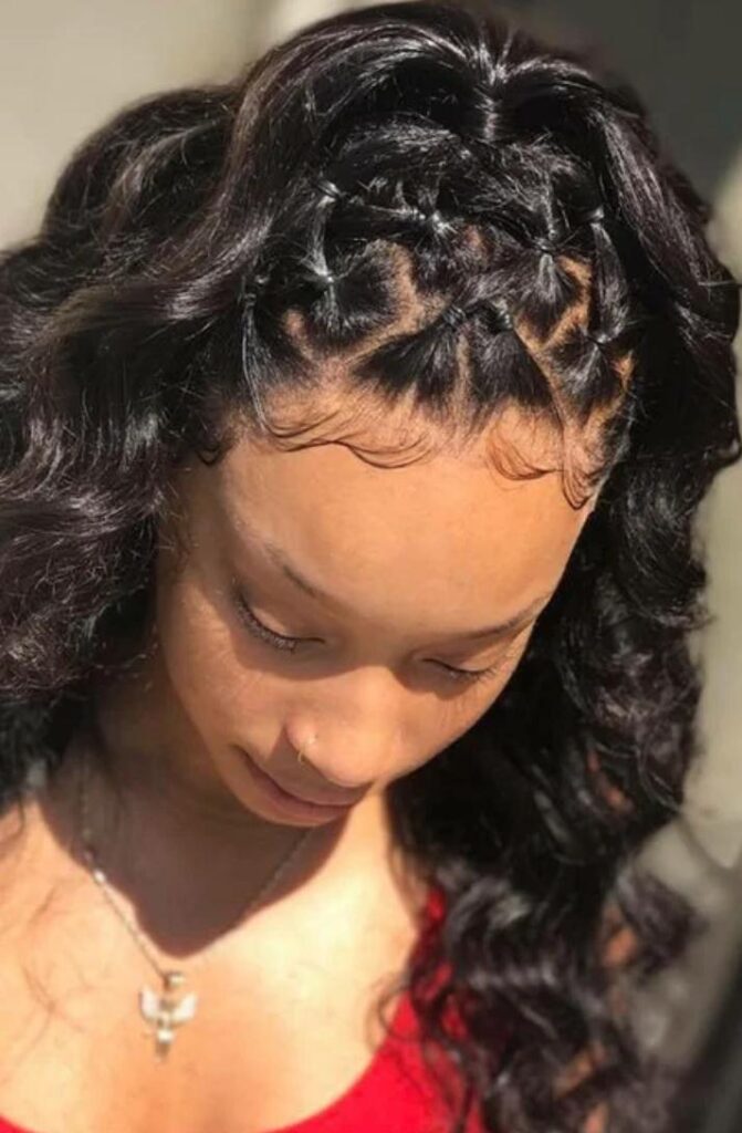Criss-Cross Rubber Band Hairstyle