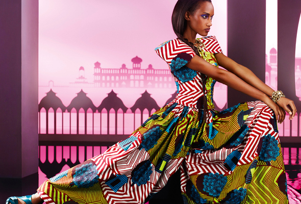 Get that lavish look with paisley patterns in bright colors and vibrant floral fabrics - Photo credit Vlisco