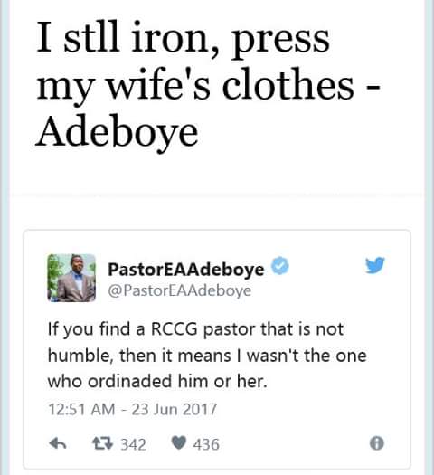 Pastor Enoch Adeboye Reveals A Little Secret On Twitter