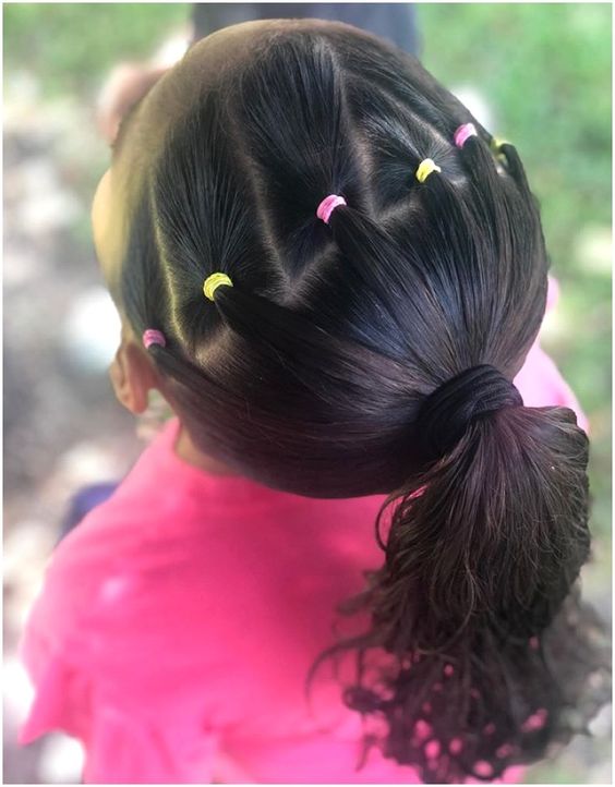 Rubber Band Hairstyle with Natural Hair