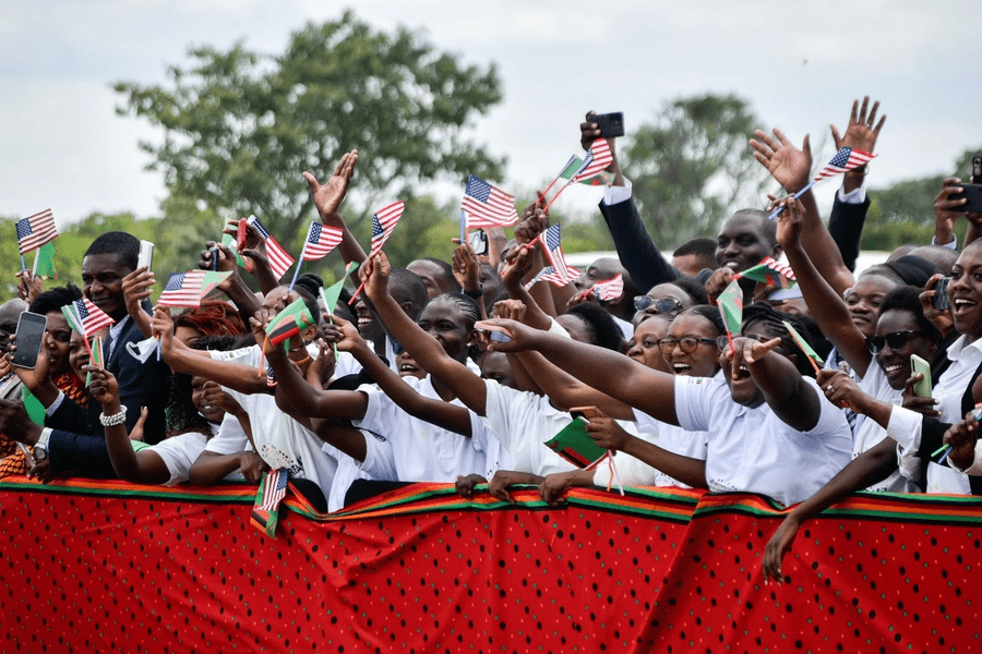 Africans welcoming Kamala Harris