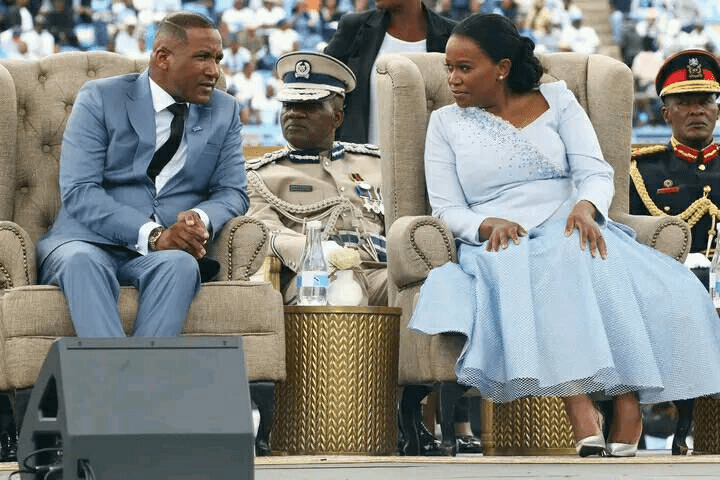 President Duma Boko and First Lady Kaone Boko during inauguration ceremony