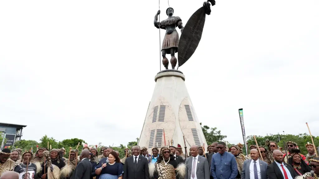 South Africa Unveils Improved King Shaka Statue at Durban Airport, Honoring Zulu Heritage