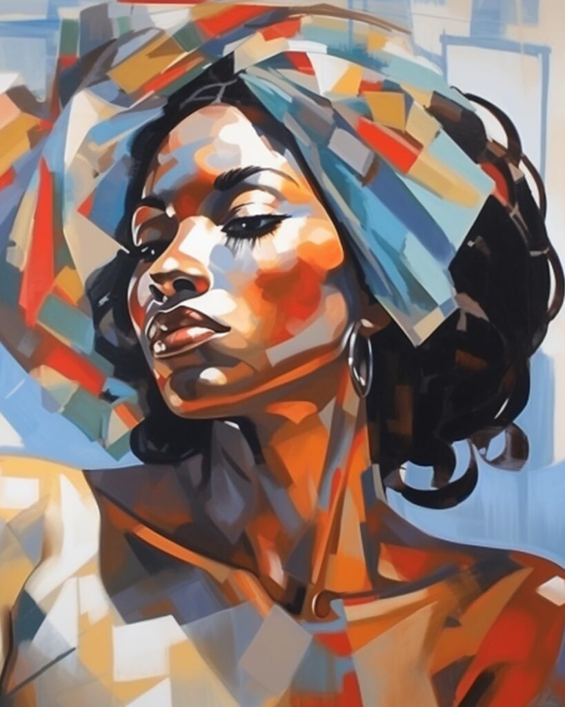 African Women Abstract Graffiti Portrait DIY Painting on Canvas with Brushes Acrylic Paints Afro Black Women Paint
