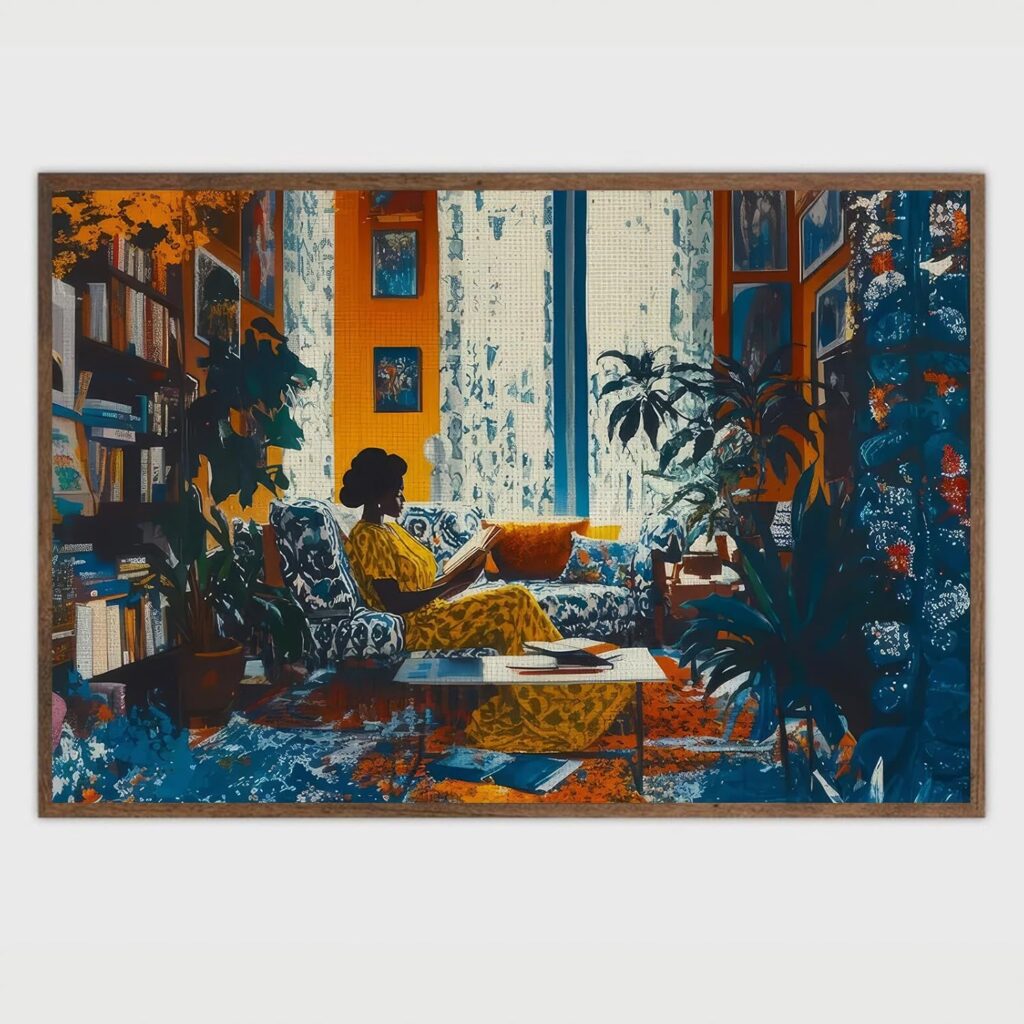 Black Woman Art African American Women Black Girl Canvas Wall Art Abstract Modern Prints Painting Vintage Female Portrait 