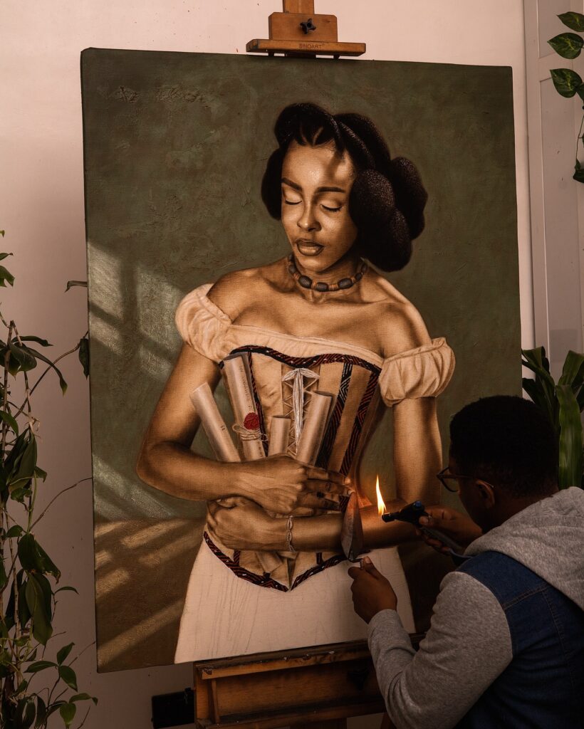 Alex Peter Idoko pyrography technique