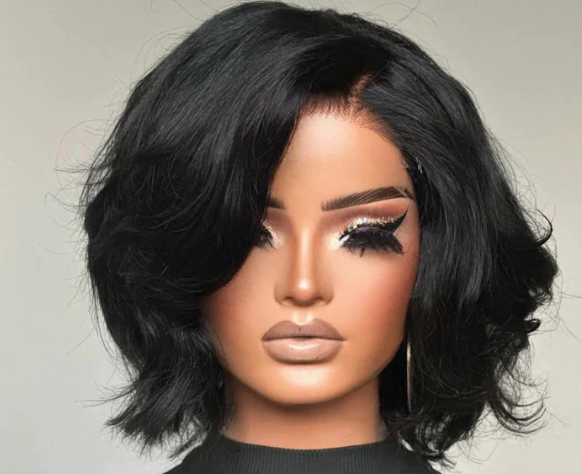 Textured Bob with Curtain Bangs