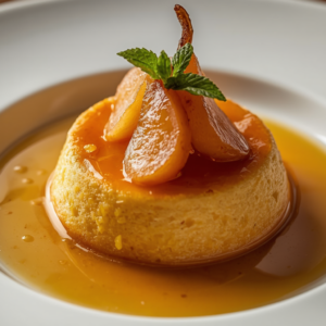 Malva Pudding with Cognac Pears Dessert