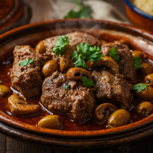 Lamb Tagine with Mushrooms and Olives